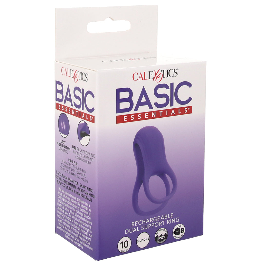 Basic Essentials Dual Support Vibrating Cock Ring Cock Rings - Tophatter Daily Deals