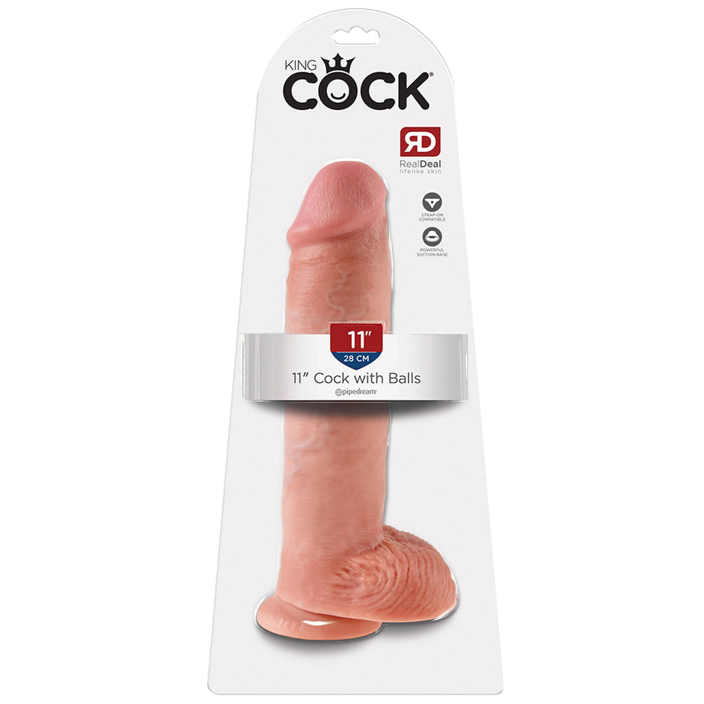 King Cock 11 Inch Cock with Balls in Flesh Dildo Sex Toys > Large Dildos - Tophatter Daily Deals