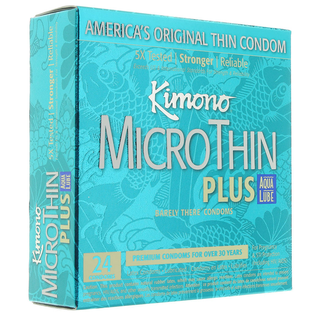 Kimono MicroThin Plus Aqua Lube Condoms in 24 Pack Condoms - Tophatter Daily Deals
