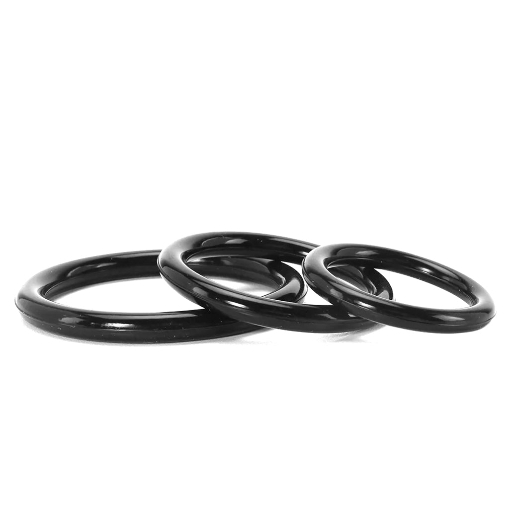Silicone 3 Ring Stamina Cock Ring Set in Black Cock Rings - Tophatter Daily Deals