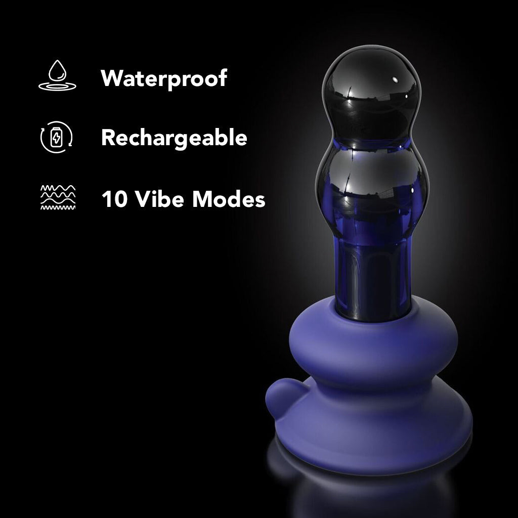 Icicles No.83 Vibrating Glass Plug in Purple Anal Sex Toys > Anal Vibrators - Tophatter Daily Deals