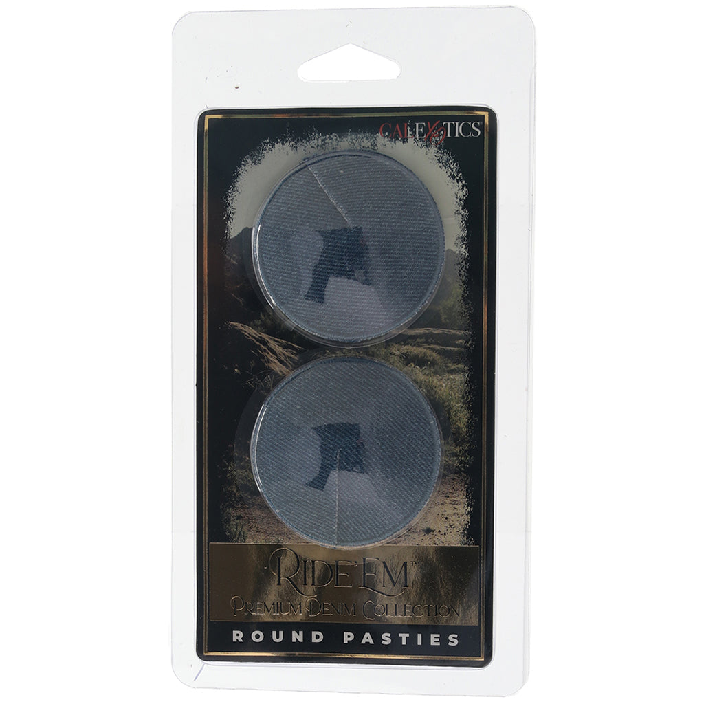 Ride 'Em Denim Round Pasties Bondage and Fetish > Pleasure Masks and Dress Up Play - Tophatter Daily Deals