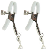 nipple play Crystal Chain Nipple Clamps in White Bondage and Fetish > Nipple Stimulators & Clamps - Tophatter Daily Deals