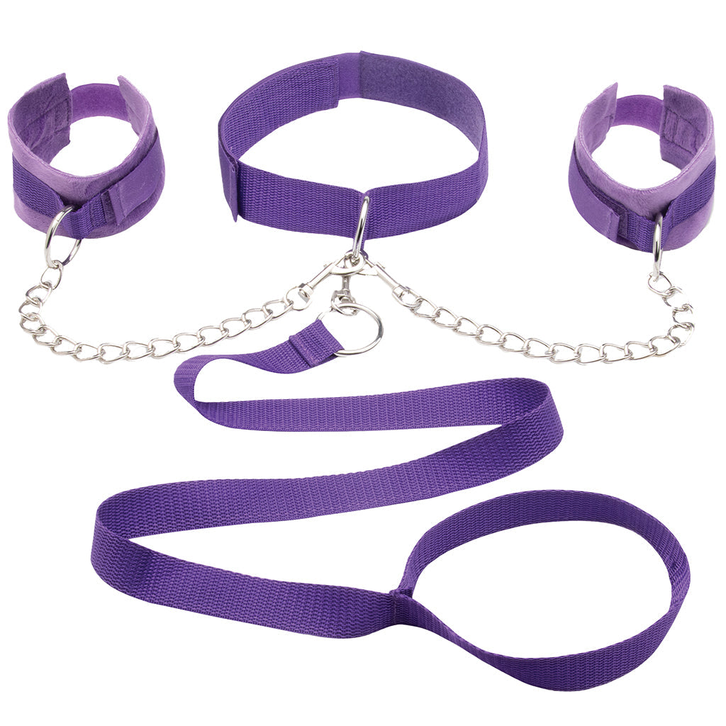 Collar, Cuff & Leash Set in Purple Bondage and Fetish > Leashes and Collars - Tophatter Daily Deals