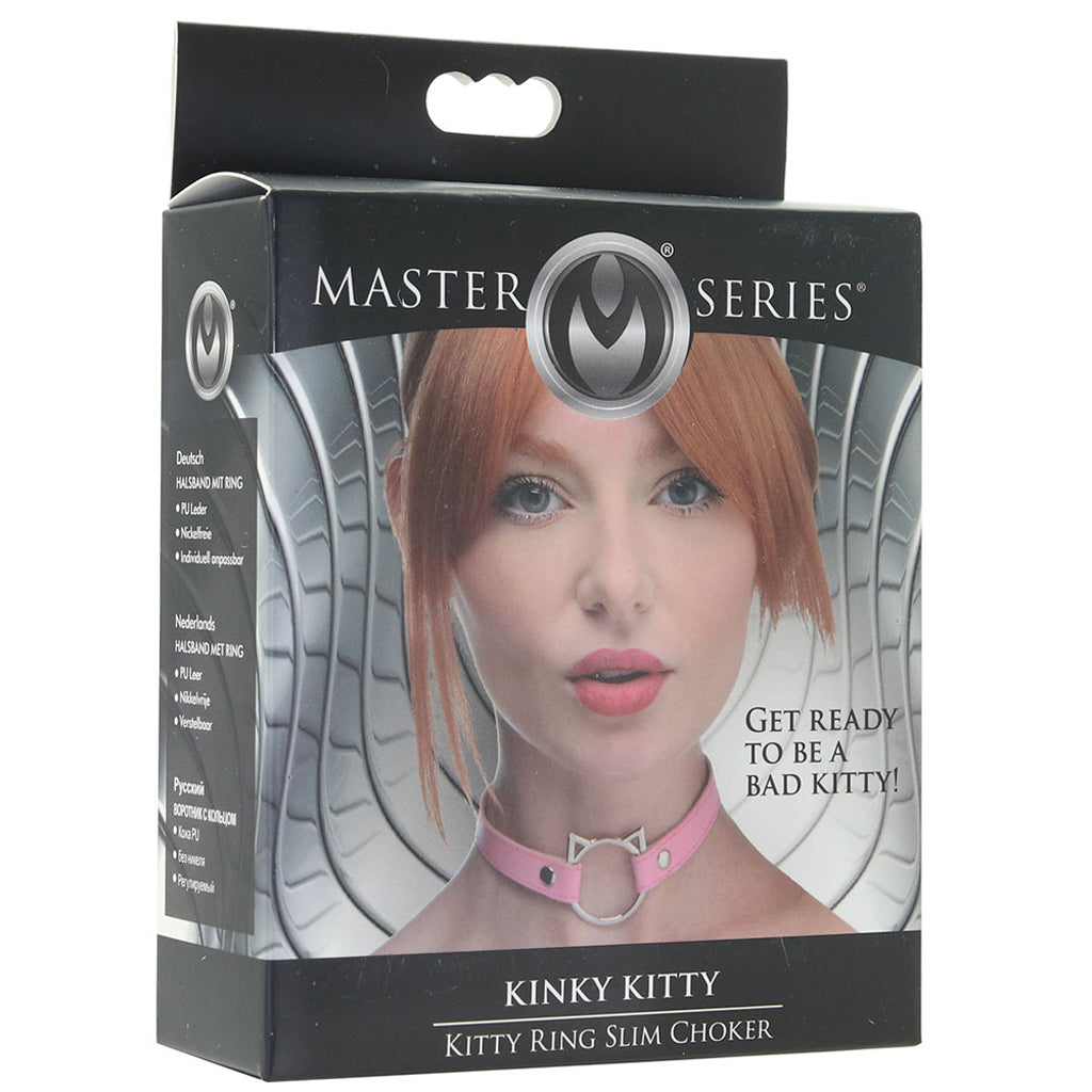 Master Series Kinky Kitty Slim Choker in Pink - Tophatter's Adult Products Bondage and Fetish > Tools & Accessories - Tophatter Daily Deals