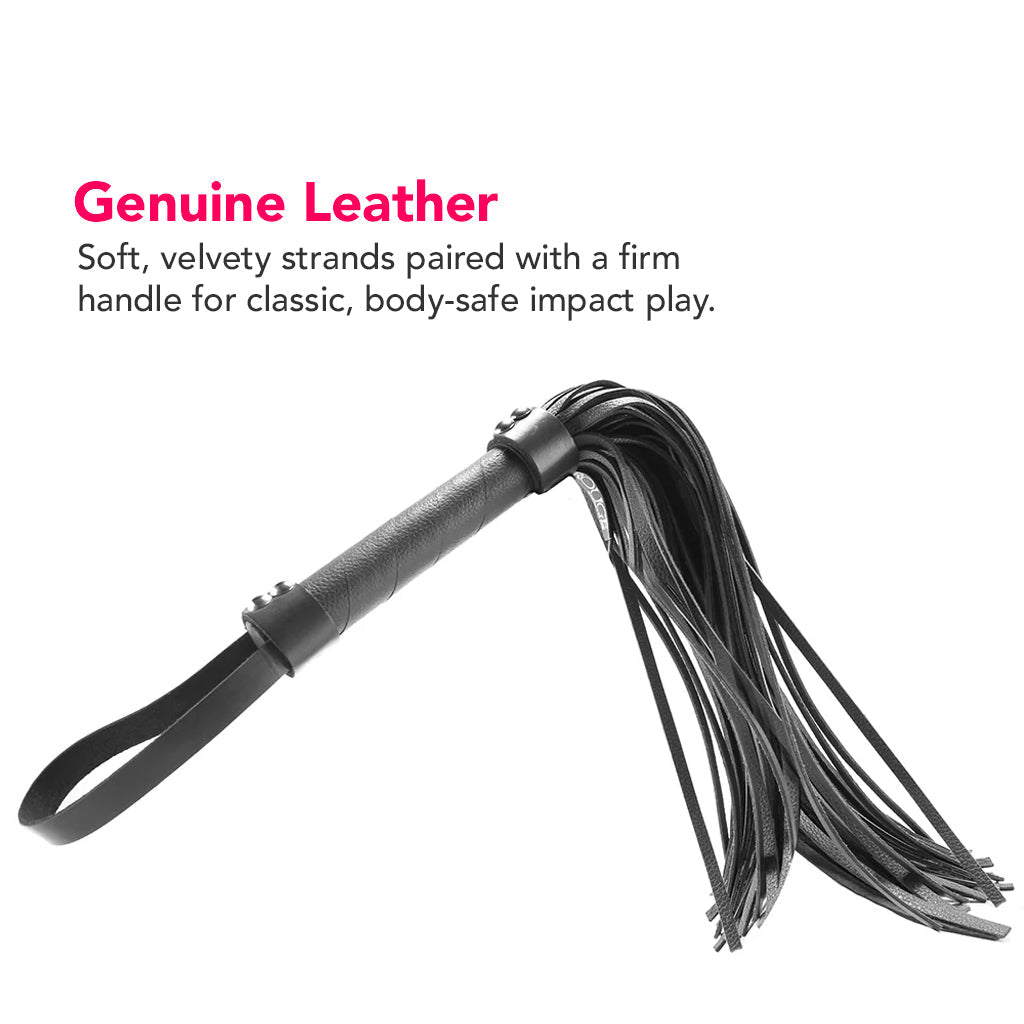 Leather Flogger in Black Bondage and Fetish > Whips and Crops - Tophatter Daily Deals