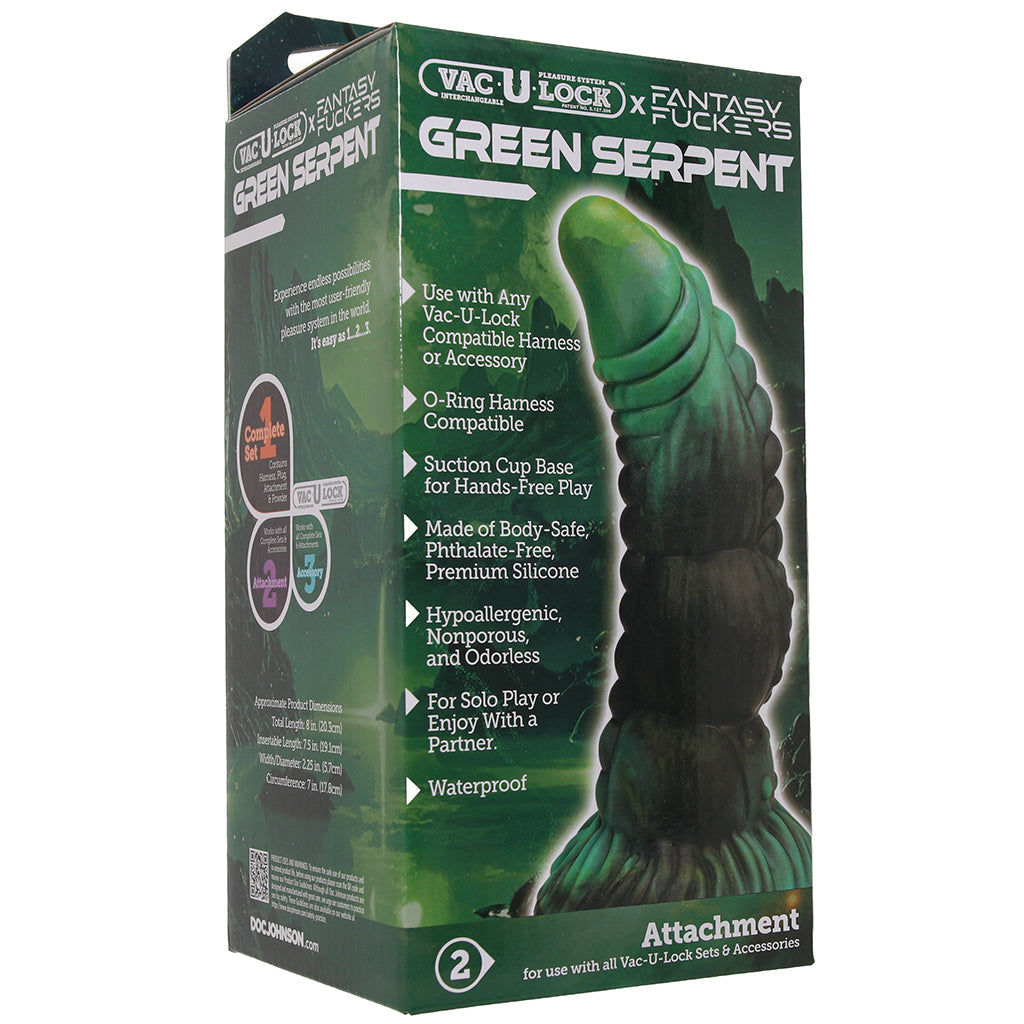 Fantasy F*ckers Green Serpent Vac-U-Lock Dildo Dildo Sex Toys > G-Spot Dildos - Tophatter Daily Deals