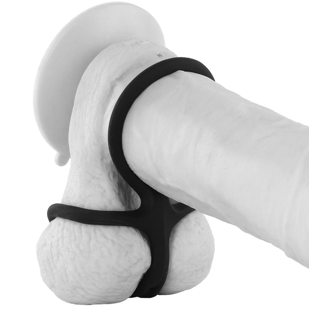 Silicone Ball Spreader in Black - Tophatter's Adult Products Bondage and Fetish > Cock and Ball Devices - Tophatter Daily Deals
