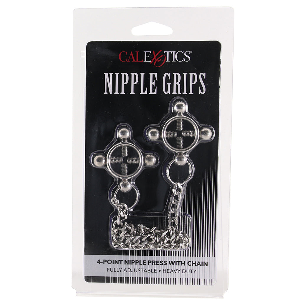 Nipple Grips 4-Point Nipple Press and Chain Bondage and Fetish > Nipple Stimulators & Clamps - Tophatter Daily Deals