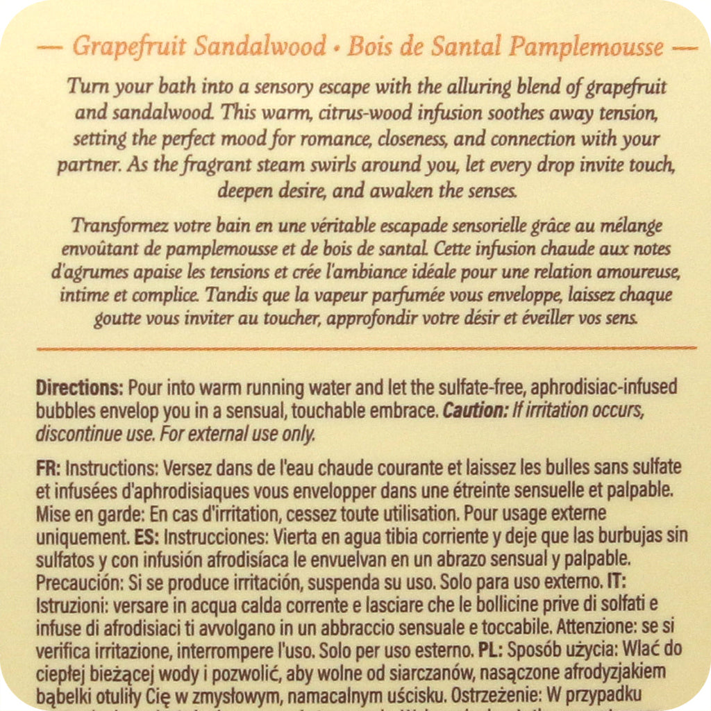 At Night Bubble Bath 8.4oz/250ml in Grapefruit Sandalwood Lubes and Lotions > Hair & Skincare - Tophatter Daily Deals