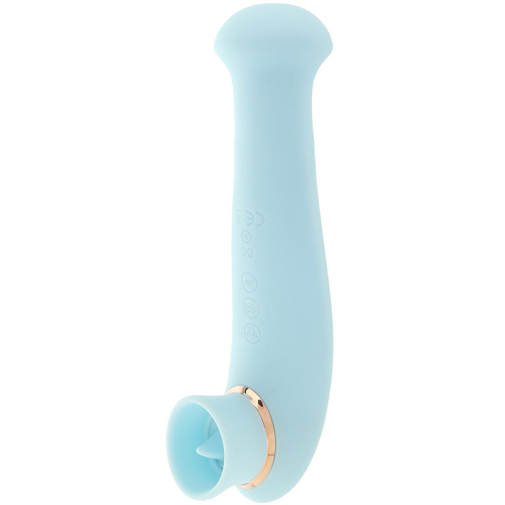 Destiny Sucking, Flickering and Vibrating Massager in Blue - Tophatter's Vibrator Deals Online Vibrators > Clitoral Stimulators - Tophatter Daily Deals
