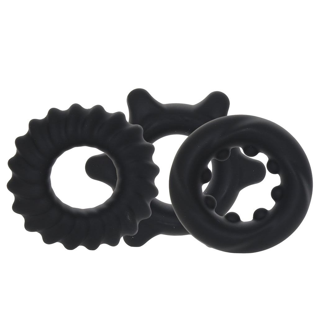 Manzo Liquid Silicone Ring Set in Black Cock Rings - Tophatter Daily Deals