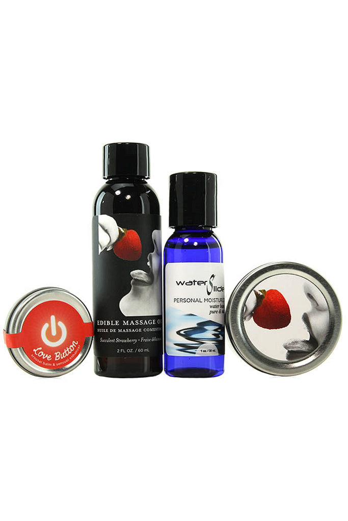Hemp Seed Tasty Travel Set in Strawberry - Tophatter's Adult Products Sensual Love > Massage - Tophatter Daily Deals