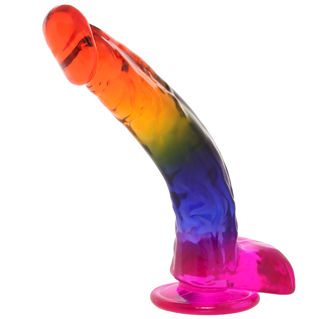 Crystal Jellies 9.5 Inch Cock & Balls Dildo in Rainbow Dildo Sex Toys > Realistic Dildos - Tophatter Daily Deals