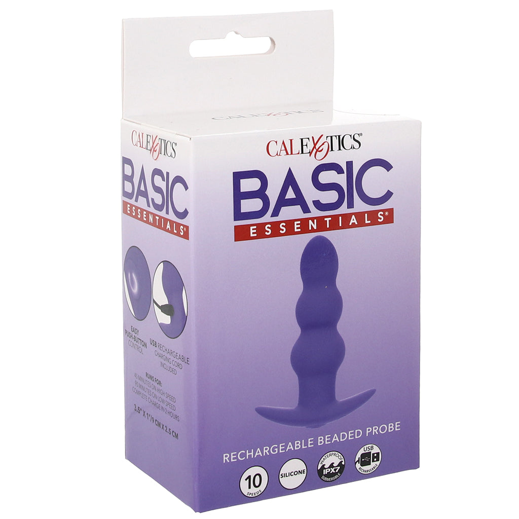 Basic Essentials Vibrating Beaded Anal Probe Anal Sex Toys > Butt Plugs - Tophatter Daily Deals