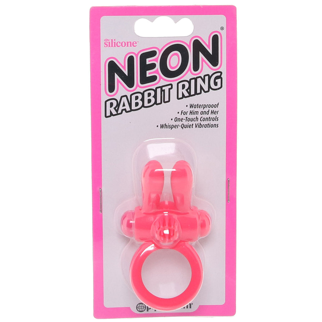 Neon Rabbit Vibrating Cock Ring in Pink Cock Rings - Tophatter Daily Deals