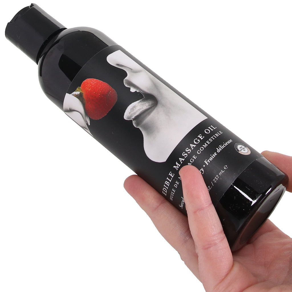 Edible Massage Oil 8oz/236ml in Strawberry Sensual Love > Massage - Tophatter Daily Deals