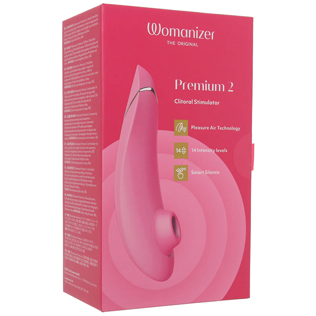 Womanizer Premium 2 Pleasure Air Stimulator in Raspberry Vibrators > Clitoral Stimulators - Tophatter Daily Deals