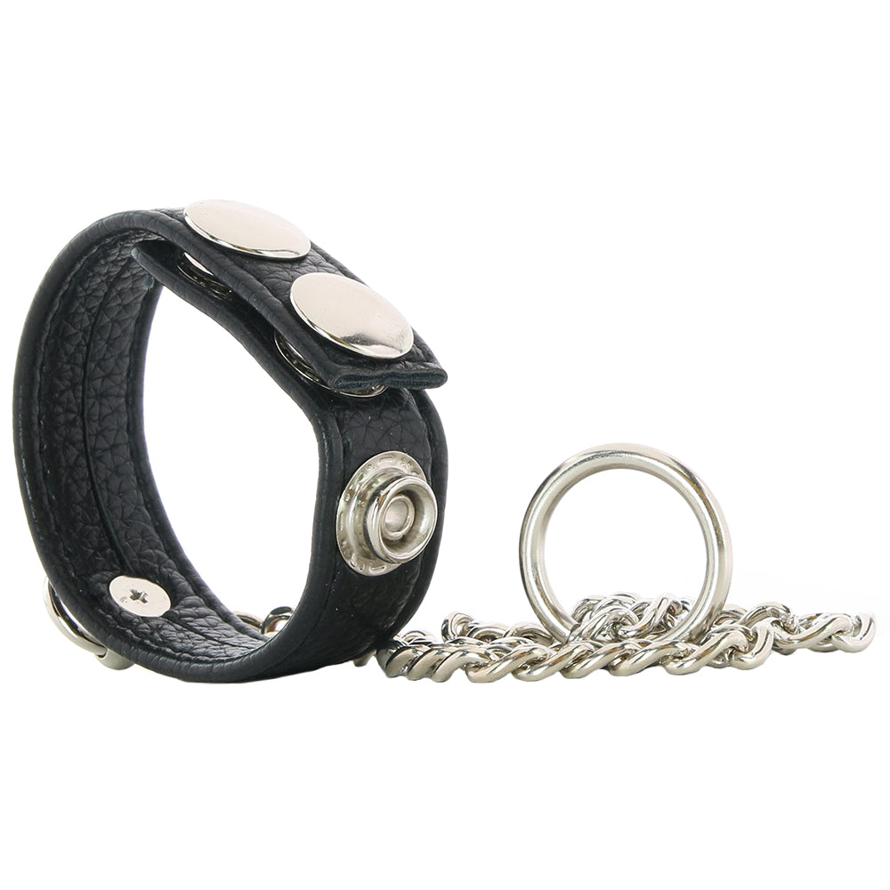 Blue Line Snap Cock Ring with Leash - Tophatter's Adult Sex Toys Online Bondage and Fetish > Cock and Ball Devices - Tophatter Daily Deals