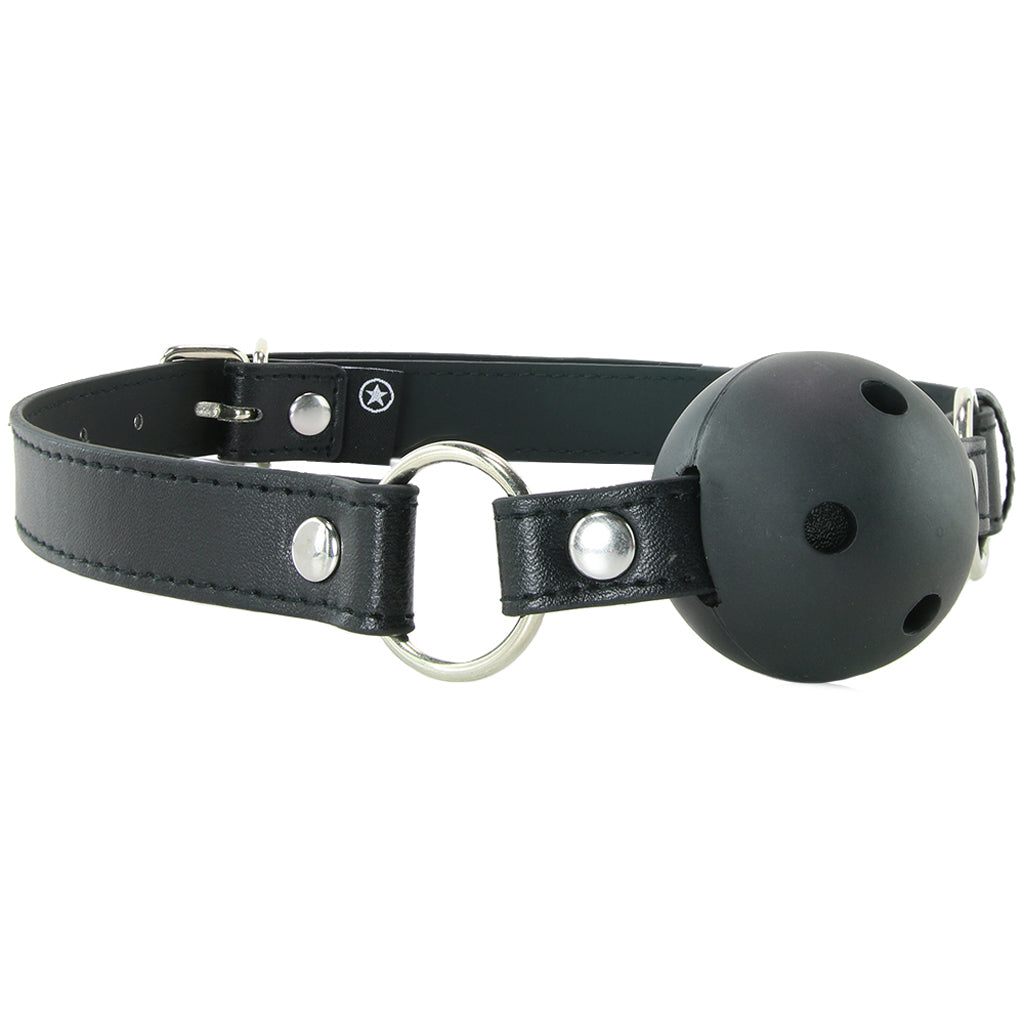 Ouch! Ball Gag in Black - Tophatter's Adult Products Bondage and Fetish > Ball Gags & Mouth Restraints - Tophatter Daily Deals