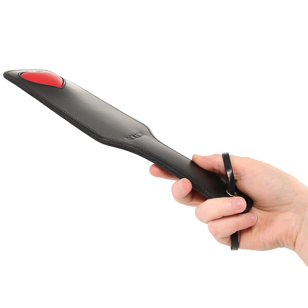 Black Leather Red Heart Paddle Bondage and Fetish > Whips and Crops - Tophatter Daily Deals