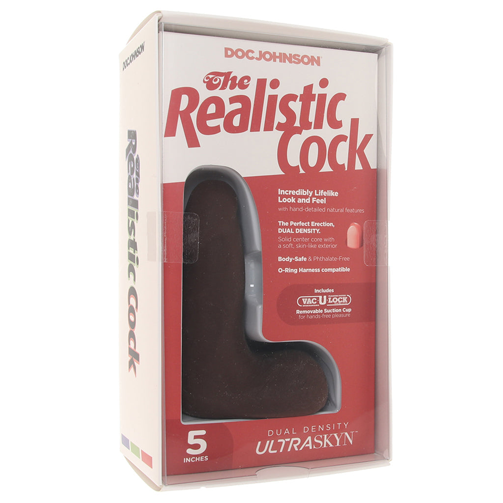 The Realistic 5 Inch Cock with Balls in Chocolate - Tophatter's Adult Sex Toys Online Dildo Sex Toys > Realistic Dildos - Tophatter Daily Deals