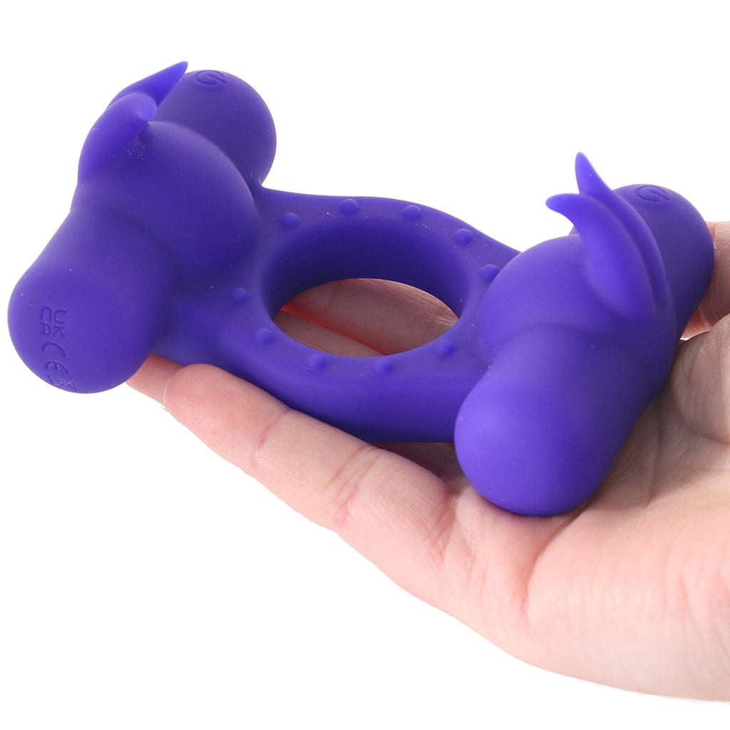 Silicone Triple Orgasm Enhancer Vibrating Ring - Tophatter's Adult Products Cock Rings - Tophatter Daily Deals