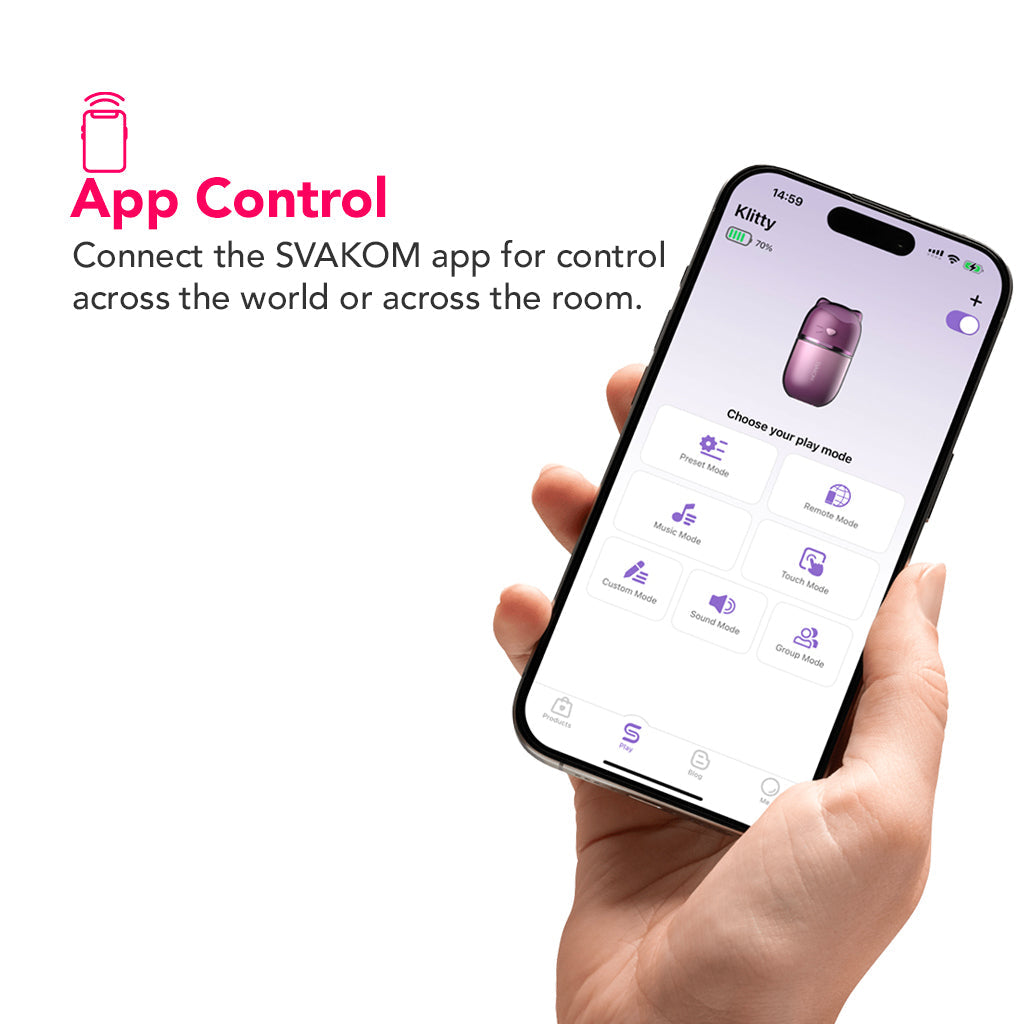 Svakom Klitty Triple-Action Licking Suction Vibrating Clitoral Stimulator with App Control Vibrators > Clitoral Stimulators - Tophatter Daily Deals