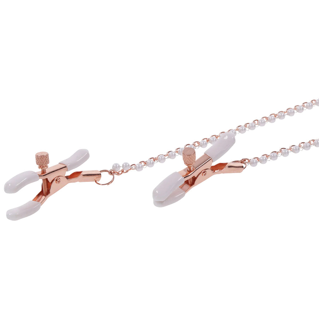 S&M Peaches 'n CreaMe Collar with Nipple Clamps - Tophatter's Adult Products Bondage and Fetish > Nipple Stimulators & Clamps - Tophatter Daily Deals
