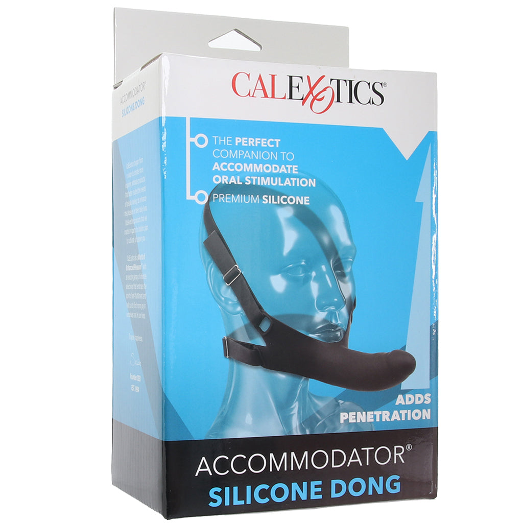 Accommodator Silicone Chin Strap Dildo in Black - Tophatter's Adult Products Dildo Sex Toys > Strap-On and Harnesses - Tophatter Daily Deals