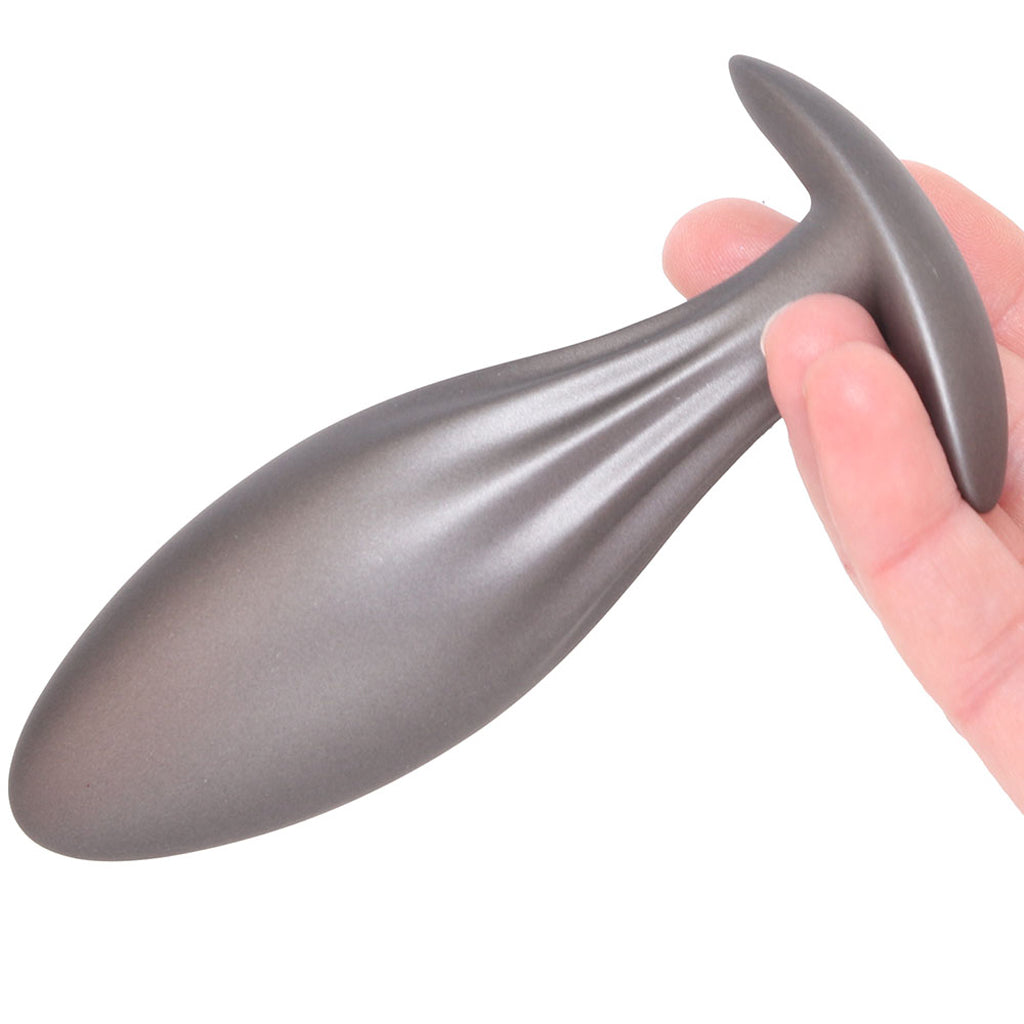 Ouch! Smooth Silicone Oval Butt Plug in Gun Metal Anal Sex Toys > Butt Plugs - Tophatter Daily Deals