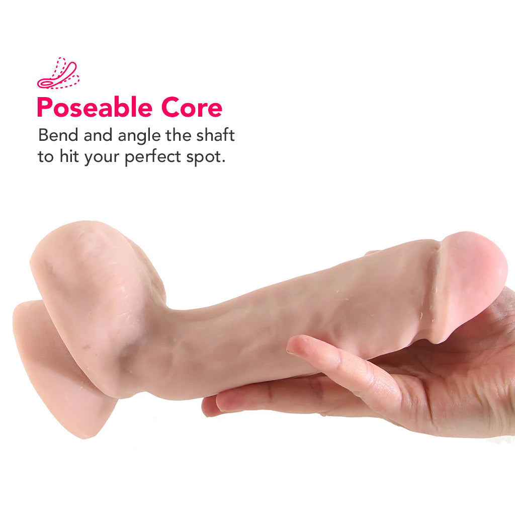 Dr. Skin 8 Inch Thick Poseable Ballsy Dildo in Vanilla Dildo Sex Toys > Realistic Dildos - Tophatter Daily Deals