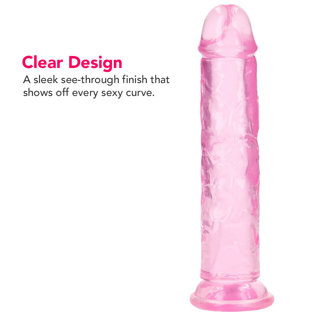 RealRock Crystal Clear Jelly 7 Inch Dildo in Pink Dildo Sex Toys > Realistic Dildos - Tophatter Daily Deals
