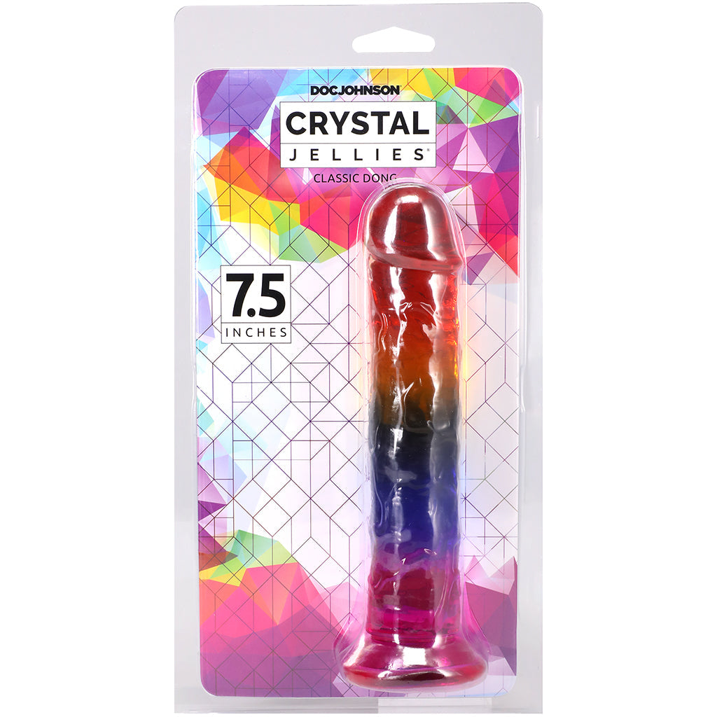 Crystal Jellies 7.5 Inch Classic Dildo in Rainbow Dildo Sex Toys > Realistic Dildos - Tophatter Daily Deals