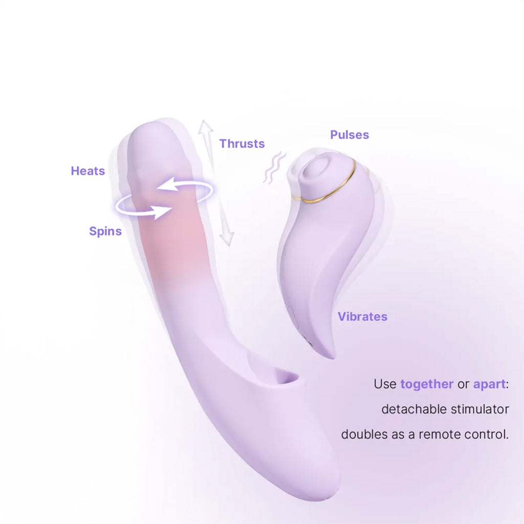 DuoGlow Thrusting Beaded Vibe with Pulsing Stimulator Vibrators > G-Spot Vibrators - Tophatter Daily Deals