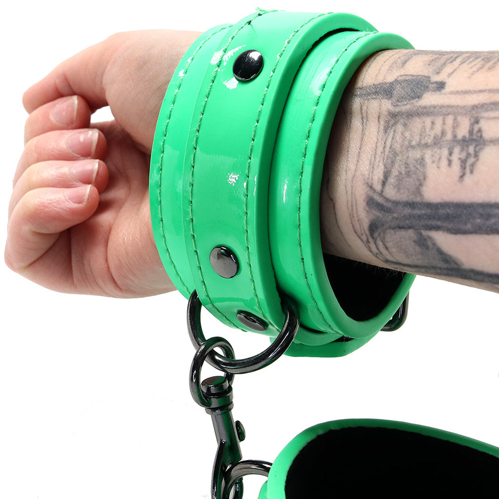 Electra Play Things Wrist Cuffs in Neon Green - Tophatter's Adult Products Bondage and Fetish > Wrist and Ankle Cuffs - Tophatter Daily Deals