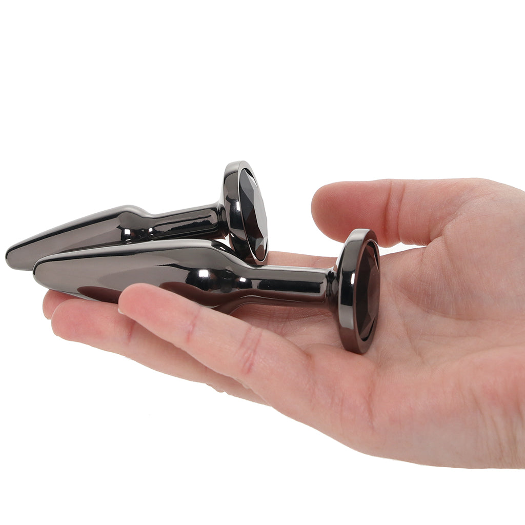 Rear Assets 2 Piece Butt Plug Kit in Gunmetal Anal Sex Toys > Butt Plugs - Tophatter Daily Deals