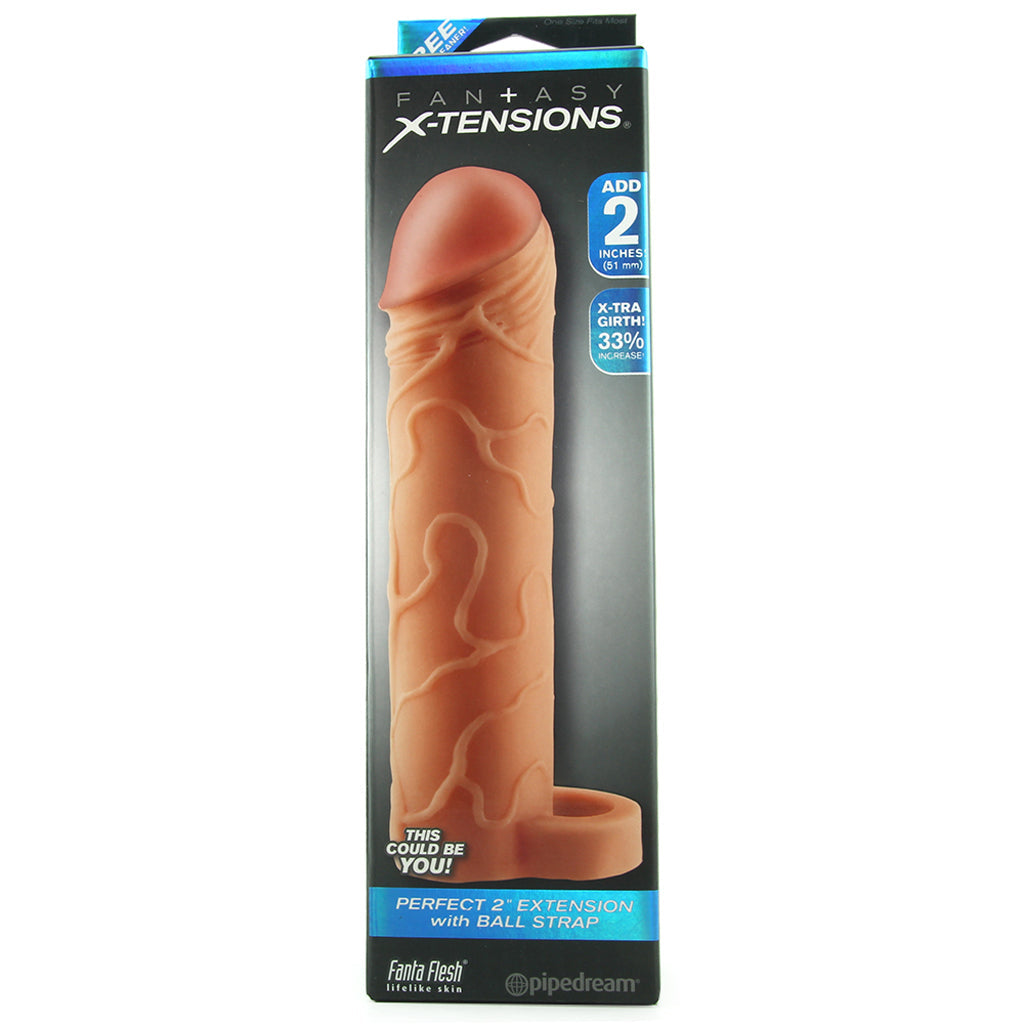 Perfect 2 Inch Extension with Ball Strap in White - Tophatter's Adult Products Male Enhancement > Extenders and Sleeves - Tophatter Daily Deals