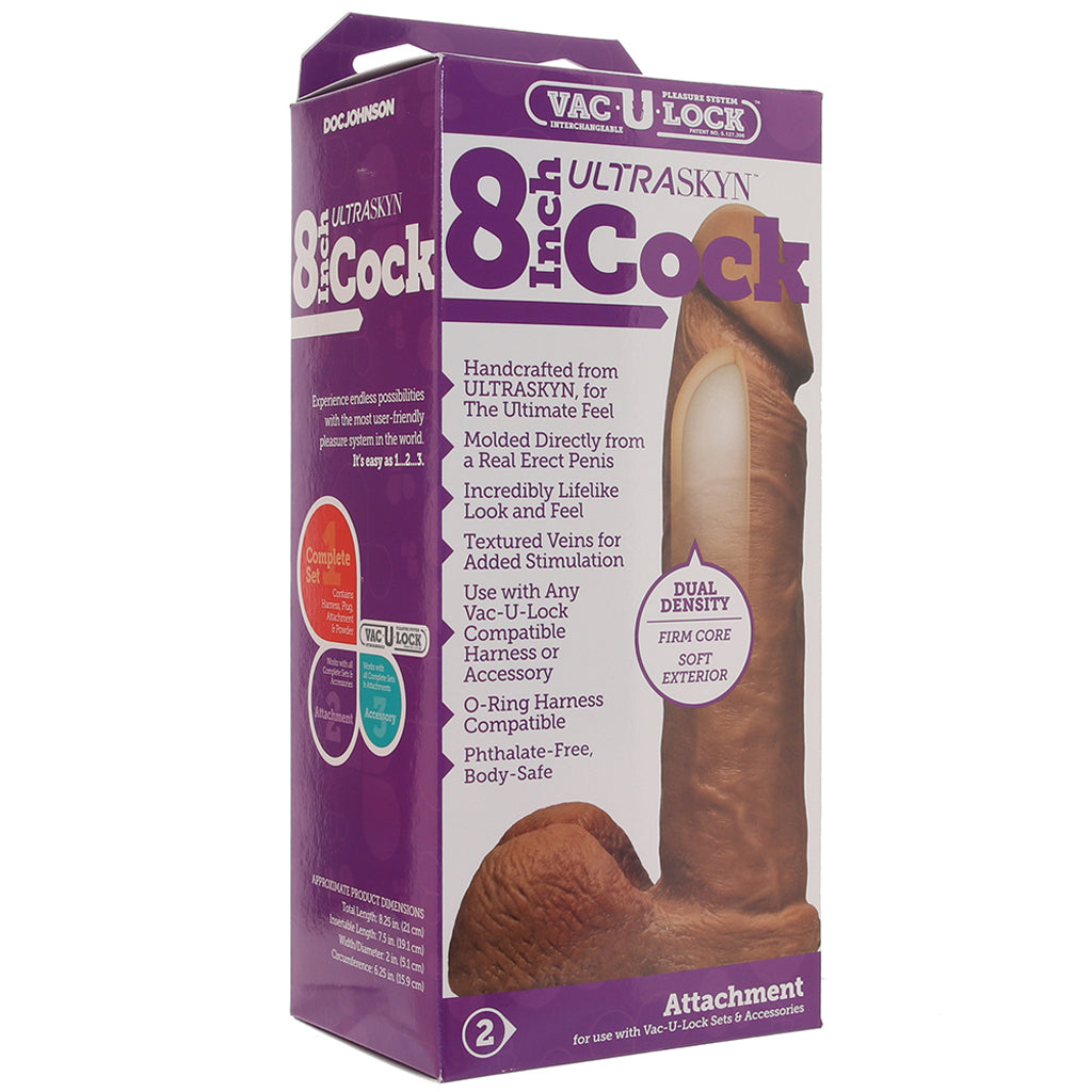8 Inch ULTRASKYN Vac-U-Lock Cock in Brown - Tophatter's Adult Products Dildo Sex Toys > Realistic Dildos - Tophatter Daily Deals