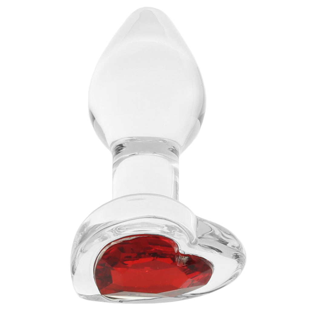 Booty Sparks Red Heart Gem Glass Anal Plug in Small - Tophatter's Adult Products Anal Sex Toys > Butt Plugs - Tophatter Daily Deals