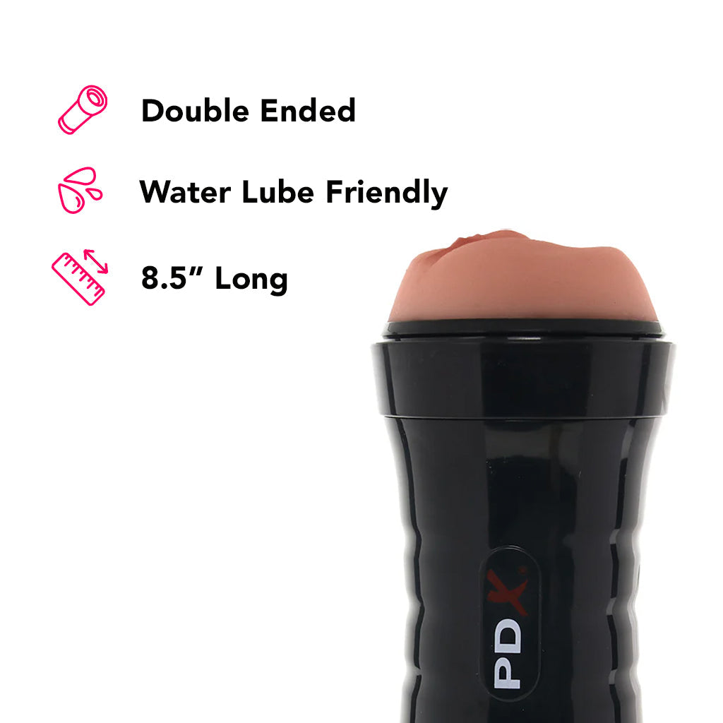 PDX Wet Pussies Super Flip-A-Pussy Over Stroker in Brown - Tophatter's Adult Sex Toys Online Male Masturbators > Pocket Strokers - Tophatter Daily Deals