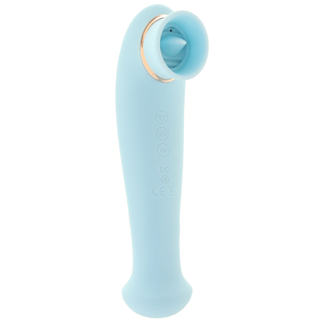 Destiny Sucking, Flickering and Vibrating Massager in Blue - Tophatter's Vibrator Deals Online Vibrators > Clitoral Stimulators - Tophatter Daily Deals