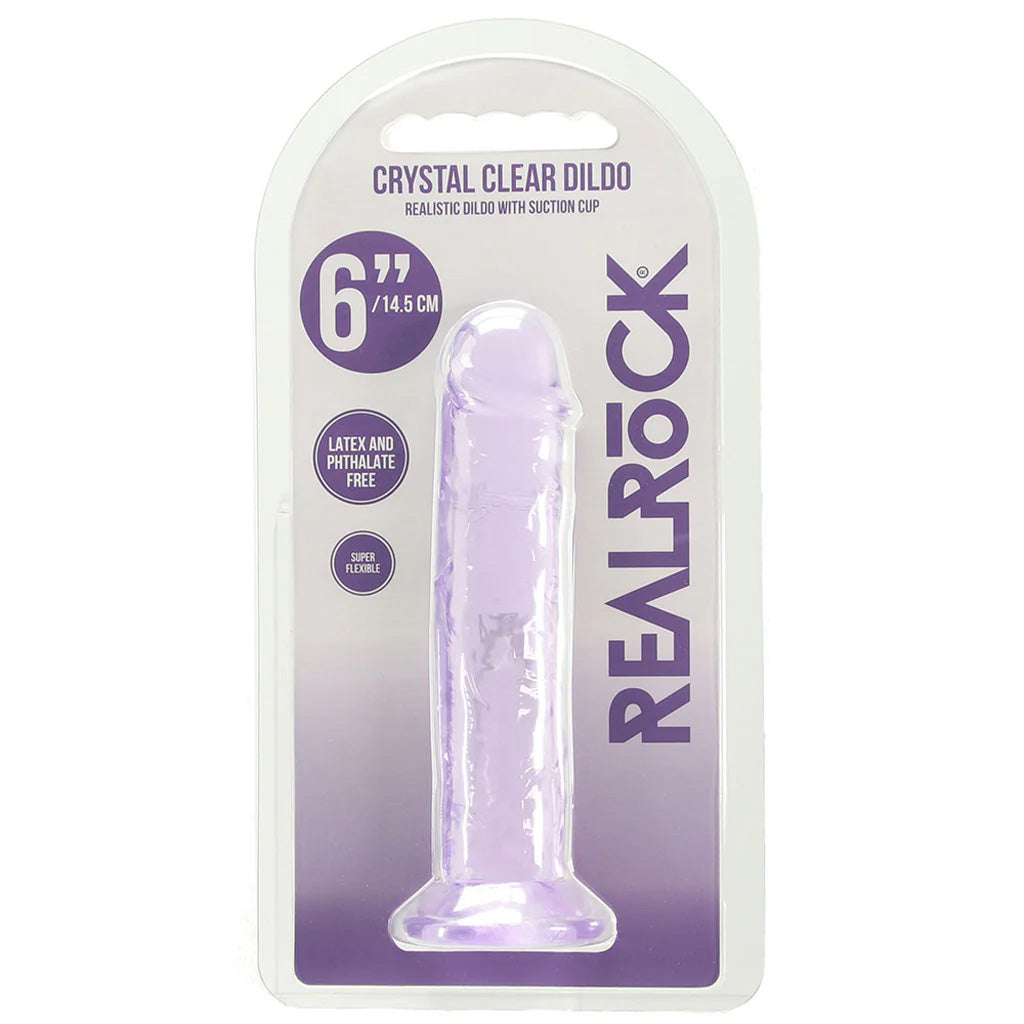 RealRock Crystal Clear Jelly 6 Inch Dildo in Purple Dildo Sex Toys > Realistic Dildos - Tophatter Daily Deals