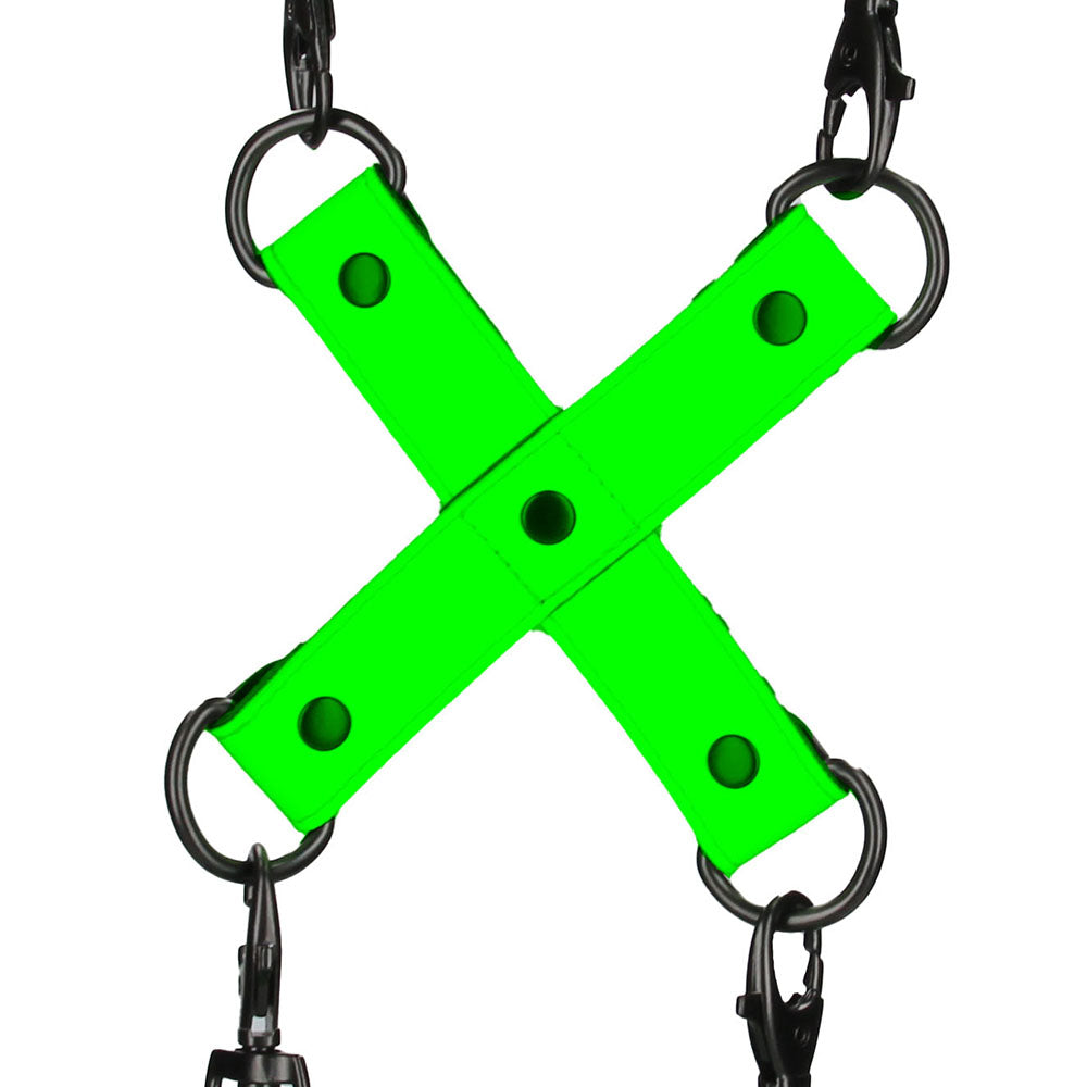 Ouch! Glow In The Dark Hand & Ankle Cuffs with Hogtie Bondage and Fetish > Wrist and Ankle Cuffs - Tophatter Daily Deals