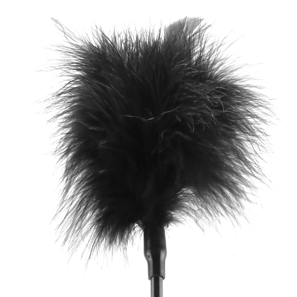 Black & White Crop with Feather Tickler Bondage and Fetish > Whips and Crops - Tophatter Daily Deals