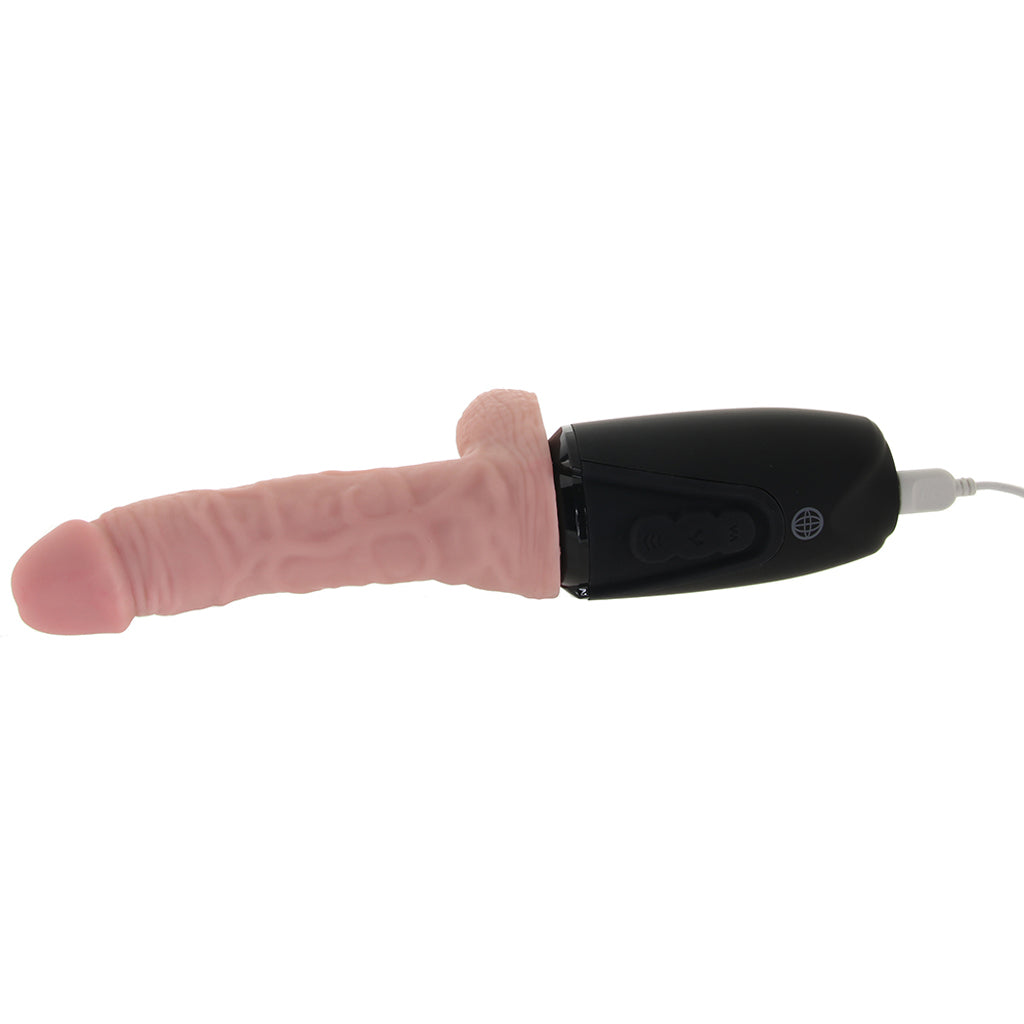 King Cock Triple Threat 6.5 Inch Thrusting Cock in White Vibrators > Realistic Vibrator Dildos - Tophatter Daily Deals