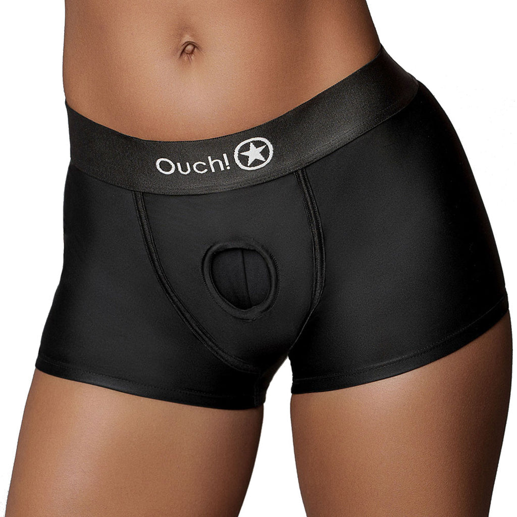 Ouch! Black Vibrating Strap-on Boxer /L - Tophatter's Adult Products Dildo Sex Toys > Strap-On and Harnesses - Tophatter Daily Deals