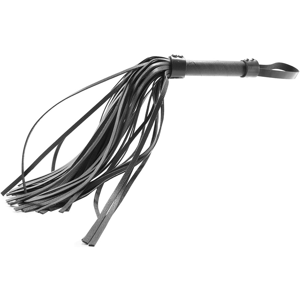 Leather Flogger in Black - Tophatter's Adult Products Bondage and Fetish > Whips and Crops - Tophatter Daily Deals