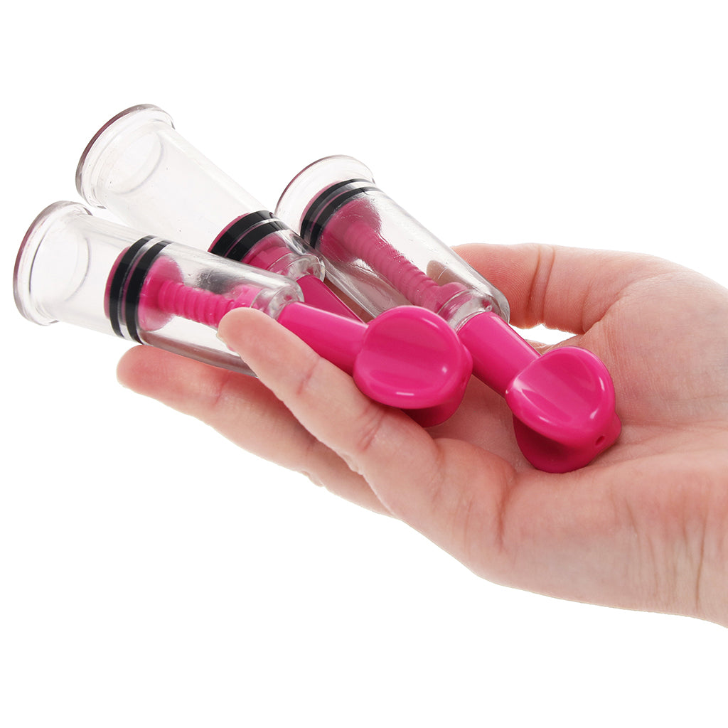 Size Matters MAXtwist Clit & Nipple Sucker Set in Pink Bondage and Fetish > Nipple Stimulators & Clamps - Tophatter Daily Deals