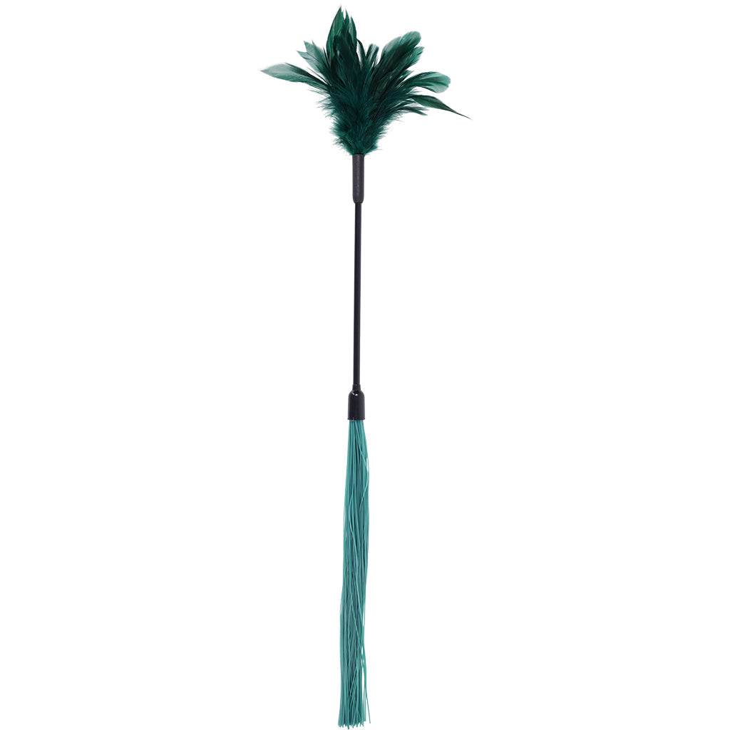 Sex & Mischief Indica Feather and Silicone Tickler Bondage and Fetish > Whips and Crops - Tophatter Daily Deals